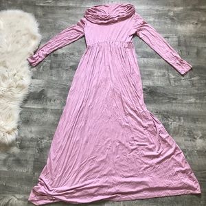 SOLD. Blush pink off the shoulder maternity dress